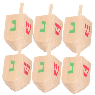 Hohopeti 6pcs Colorful Wooden Spinning Tops for Boy Girl Fun Gyroscope Toys for Hand-Eye Coordination Smooth Finish for Safe Play Birthdays Holidays