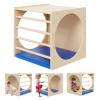 DOLEMODUO Kids Cube Cozy Corner, 30" Wooden Montessori Play Furniture, Solid Reading Nook with Cusion, Play Set and Palyhouse for Preschool, Home and Daycare (Natural Finish) view 1