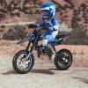 50cc Kids Gas Dirt Bike,Children 2-Stroke Gas Power Motorcycle Petrol Pocket Motorbike Off Road Mini Bike with Front Rear Disc Brakes Max Speed 40KM/H for Boy Girl Age 8-14 New Bl view 1