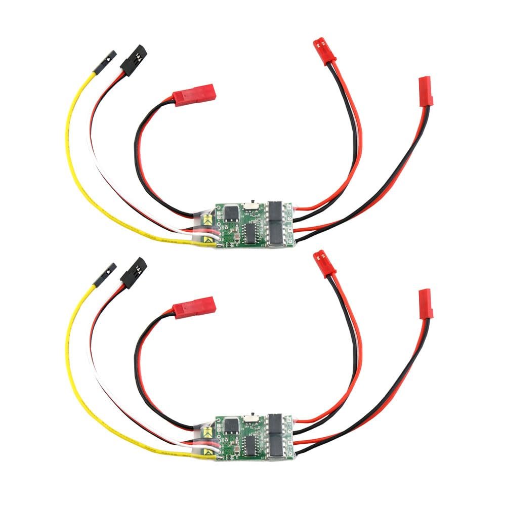 2Sets Dual Way 5A ESC Speed Control, Bidirectional Brushed ESC 2S-3S for RC Boat Tank Vehicle 130 180 Brushed Motor Update