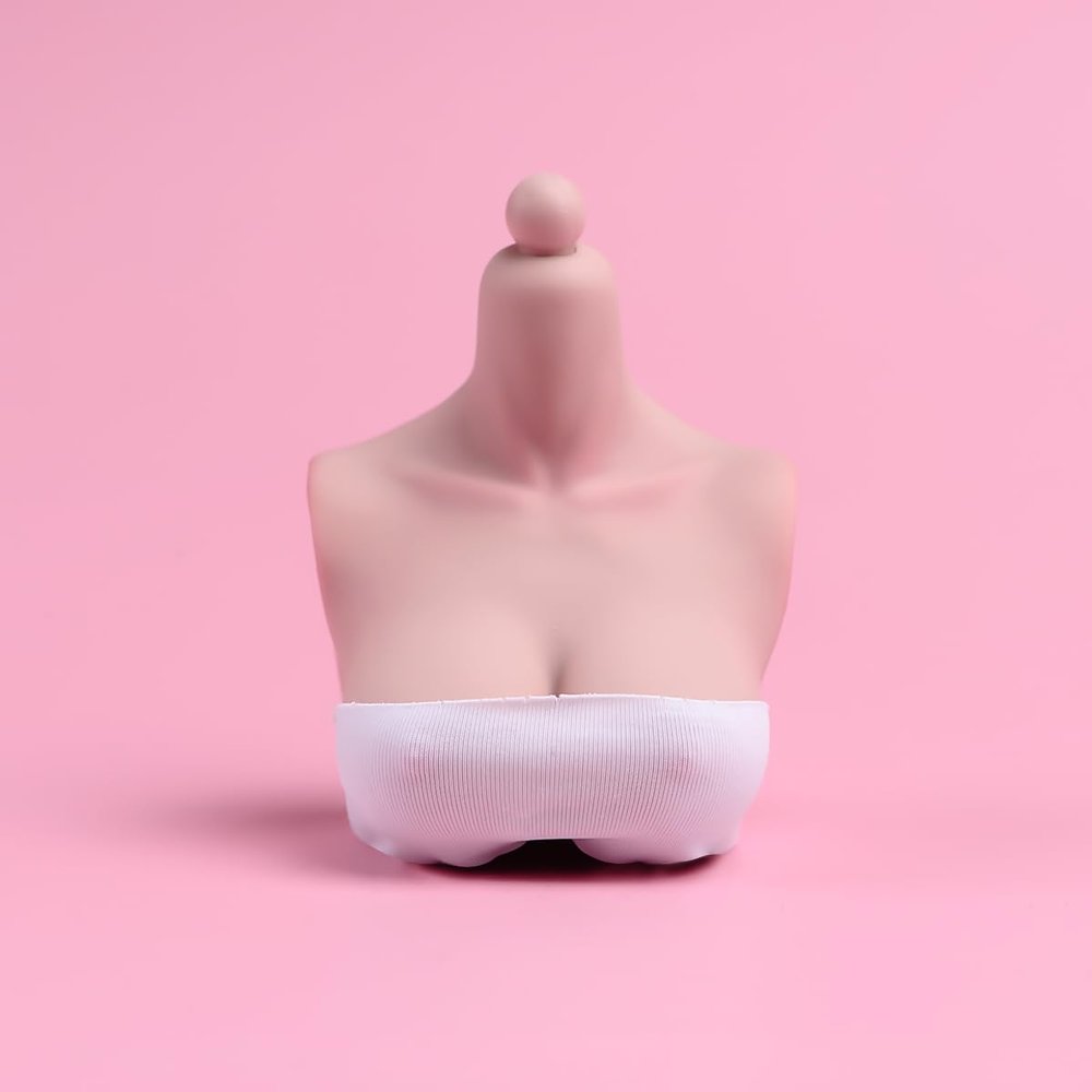 1/6 Scale Female Chest Replacement Part for 12-inches Worldbox Joint Action Figure Body, 1/6 Scale Joint Female Action Figure Bust Accessory (Pale - D Cup)