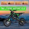 50cc Kids Gas Dirt Bike,Children 2-Stroke Gas Power Motorcycle Petrol Pocket Motorbike Off Road Mini Bike with Front Rear Disc Brakes Max Speed 40KM/H for Boy Girl Age 8-14 Green view 3