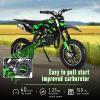 50cc Kids Gas Dirt Bike,Children 2-Stroke Gas Power Motorcycle Petrol Pocket Motorbike Off Road Mini Bike with Front Rear Disc Brakes Max Speed 40KM/H for Boy Girl Age 8-14 Green view 4