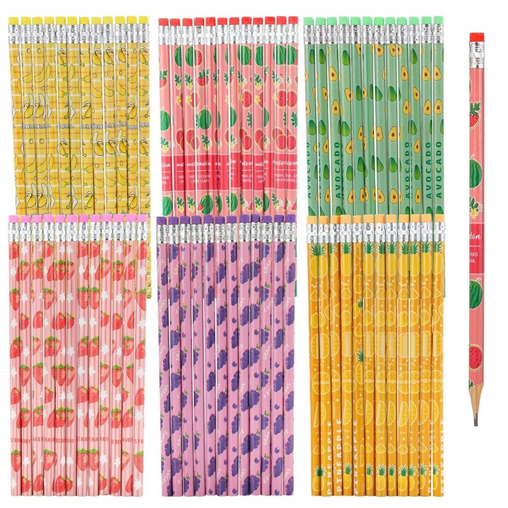 240 Pcs Fruit Pattern Pencils, Hb Wood Pencils with Colorful Fruit Designs, Perfect for Classroom and Party Favors