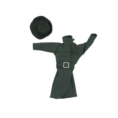 1/6 Scale Doll Clothing Set Featuring Trench Coat and Accessories for 12 inch Figures, Green