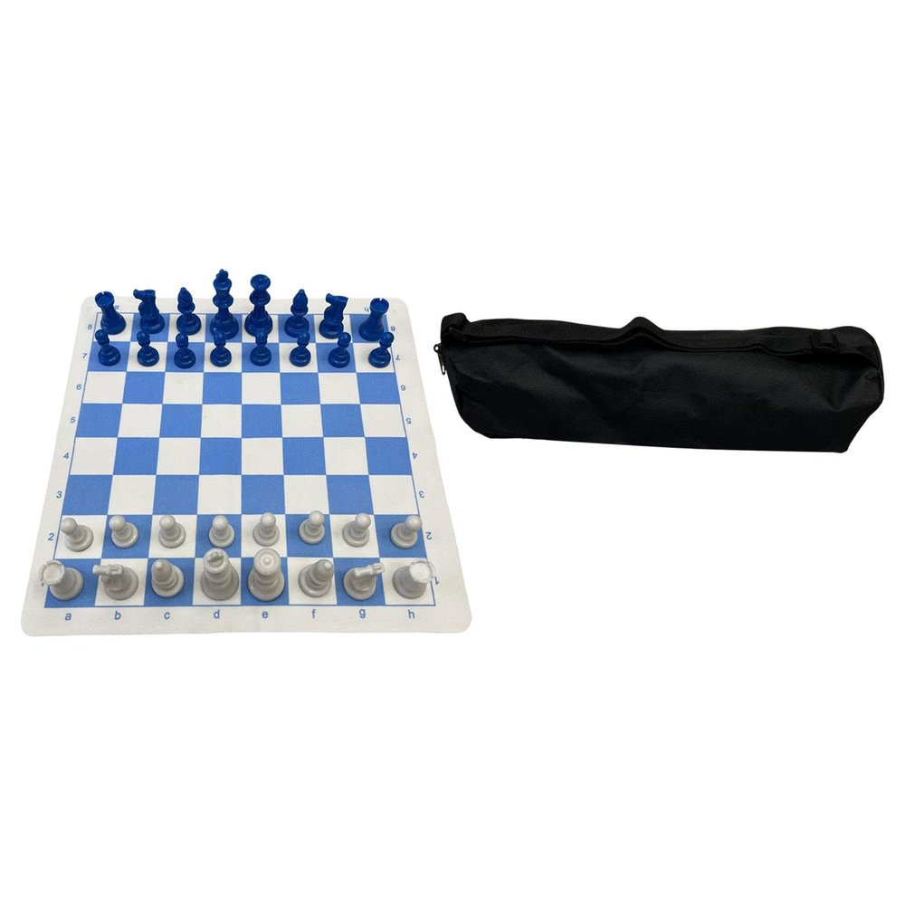 Chess Board Game Set for Indoor and Outdoor Use with Easy Carry Features, Zipper Hand Bag