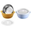 Dovesail 2 Pack Stainless Steel Baby Bowls with Removable Non-Slip Silicone Suction Shell and Lids, Anti Scald Food Container for Baby Food Feeding-Skyblue & Yellow view 1