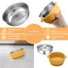 Dovesail 2 Pack Stainless Steel Baby Bowls with Removable Non-Slip Silicone Suction Shell and Lids, Anti Scald Food Container for Baby Food Feeding-Skyblue & Yellow view 2