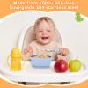 Dovesail 2 Pack Stainless Steel Baby Bowls with Removable Non-Slip Silicone Suction Shell and Lids, Anti Scald Food Container for Baby Food Feeding-Skyblue & Yellow view 3