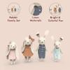 SPEEDY MONKEY Rabbit Family Set  Miniature Bunny Figures with Parents & 2 Baby Rabbits  Pretend Play Doll House Family for Kids, Toddlers, Girls  Cute Dollhouse Decor Toy view 4
