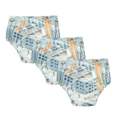 Caihoyu Little Boys Underwear Potty Training Pants Leakproof Trainer Underwear for Infant 4T Construction Scene Build Tall Buildings Bulldozer