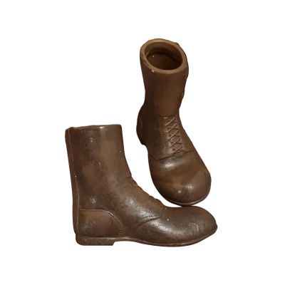 1:6 Scale Doll Accessories - Round Toe Work Boot for 12inch Figures, Brown