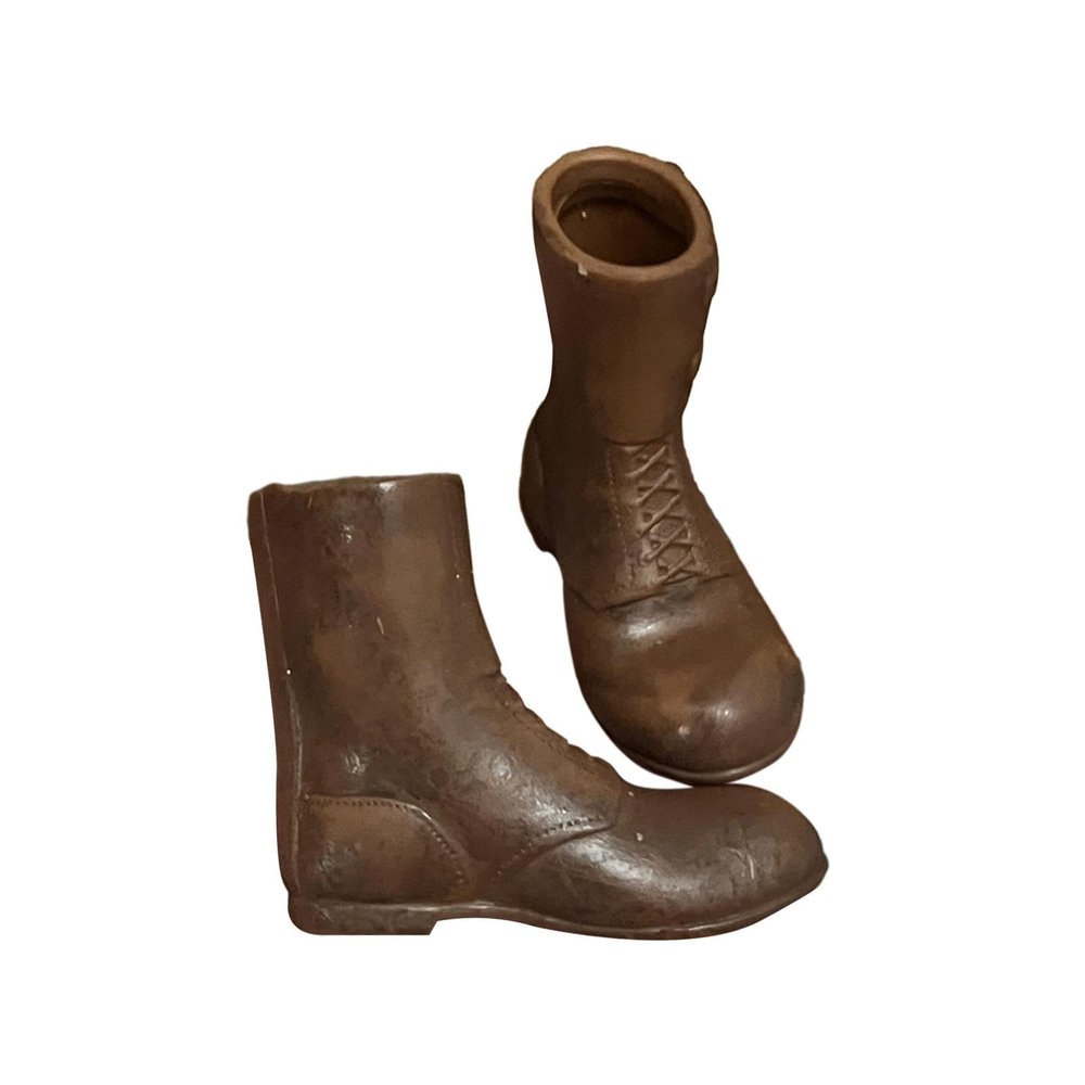 1:6 Scale Doll Accessories - Round Toe Work Boot for 12inch Figures, Brown