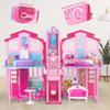 2025 Doll House Playset, 2-Story Foldable Dollhouse with 4 Rooms & Elevator, Furniture for 11.5-inch Dolls, Ideal Toys for Kids Girls 3+ up Years view 2
