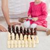 32 Wooden Chess Pieces Set, Game Pawns for Chess Board, Ideal for Beginners, S view 4