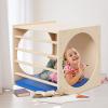 DOLEMODUO Kids Cube Cozy Corner, 24" Wooden Montessori Play Furniture, Solid Reading Nook with Cusion, Play Set and Palyhouse for Preschool, Home and Daycare (Natural Finish) view 1