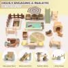 26PCS Wooden Dollhouse Furniture Set, Outdoor Miniature Doll House Accessories Playset for Toddlers, Outdoor Scenes Poolside Playground Pretend Play Toy for Kids 3+ view 3