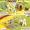 26PCS Wooden Dollhouse Furniture Set, Outdoor Miniature Doll House Accessories Playset for Toddlers, Outdoor Scenes Poolside Playground Pretend Play Toy for Kids 3+ view 4
