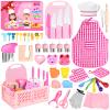 Kids Knife Set for Real Cooking: 48PCS Kids Kitchen Set, Kids Cooking Sets Real with ApronBasket, Kid Kitchen Accessories, Toddler Baking Kitchen Tools, Montessori Toys for 3+ Year Old Birthday Gifts view 1