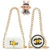 Vynsarixel 2pcs mini Crossbody Bag for 17cm Figure , Figure accessorie Style: Golden Chain, Round & Square Light Luxury Design . view 1