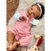 Anano 20" African American Reborn Baby Doll Black Silicone Babies, Biracial Baby Dolls That Look Real Newborn Girl, Hand-Rooted Soft Hair, Realistic Silicone Infant with Outfit view 2