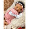 Anano 20" African American Reborn Baby Doll Black Silicone Babies, Biracial Baby Dolls That Look Real Newborn Girl, Hand-Rooted Soft Hair, Realistic Silicone Infant with Outfit view 3