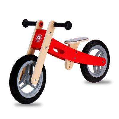 Udeas Wooden Toddler Balance Bike, Kids Balance Bike for 3 Year Old with Adjustable Seat, No Pedal Toddler Bicycle for Kids 3-5 for Boys and Girls Birthday Gifts Toys, Red