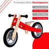 Udeas Wooden Toddler Balance Bike, Kids Balance Bike for 3 Year Old with Adjustable Seat, No Pedal Toddler Bicycle for Kids 3-5 for Boys and Girls Birthday Gifts Toys, Red view 2