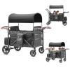 Rovique Wagon Stroller 4 Seater  Includes Adjustable Canopy,Convertible Seats, Snack Tray, Parent Organizer, 5-Point Harness, Push/Pull Adjustable Handle view 1