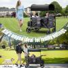 Rovique Wagon Stroller 4 Seater  Includes Adjustable Canopy,Convertible Seats, Snack Tray, Parent Organizer, 5-Point Harness, Push/Pull Adjustable Handle view 3