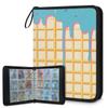 Kuquteed Waffle Cookies Trading Card Binder 4 Pocket 400 Cards Holder Collector Album with 50 Removable Sleeves Gifts for Boys Girls Blue Ice Cream Sports Game Cards view 1