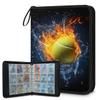 Kuquteed Flame Tennis Trading Card Binder 4 Pocket 400 Cards Holder Collector Album with 50 Removable Sleeves Gifts for Boys Girls Water Fire Ball Game Sports Cards view 1