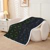 jejeloiu Fleece Throw Blanket Baby 30"x40" Boys Girls Triangle Print Sherpa Blanket Plush Fuzzy for Kids Geometric Modern Black Green Blue Room Decor view 2