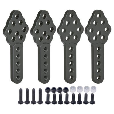 4Pcs Aluminium Adjustable Shock Absorber Mount Bracket for 1/10 RC Crawler Car Axial SCX10 90046 TRX-4 D90 D110 Upgrade Parts (Black A)