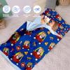 Evulum Custom Toddler Nap Mat for Daycare, Boys Travel Sleeping Bag Kids Nap Mats with Pillow Blanket for Preschool Kindergarten, Personalized Name&Face, Easy Carry Nap Sack Driver Blue view 3