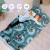 Evulum Custom Toddler Nap Mat for Daycare, Boys Travel Sleeping Bag Kids Nap Mats with Pillow Blanket for Preschool Kindergarten, Personalized Name&Face, Easy Carry Nap Sack Surfing view 3