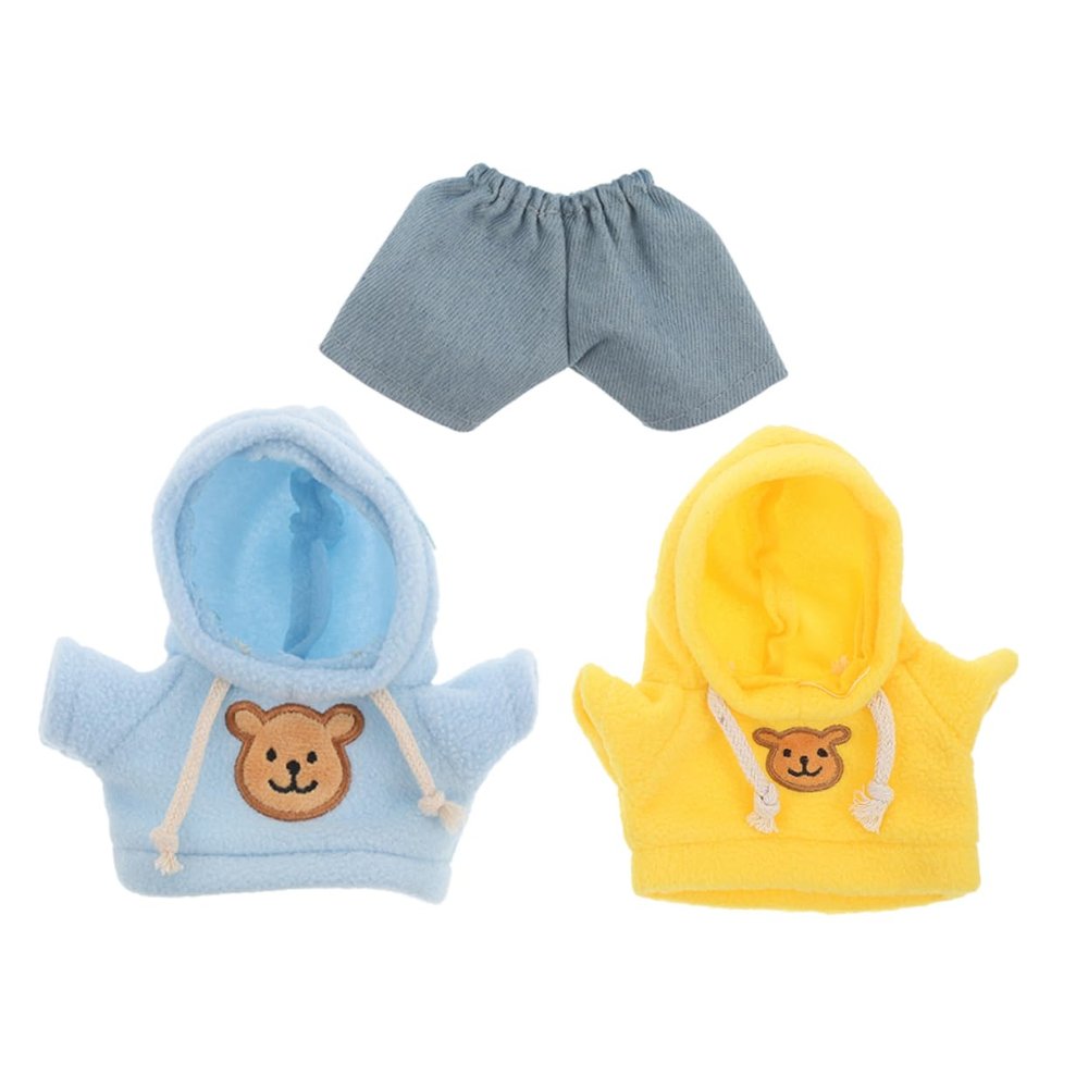 INOOMP 1 Set Plush Bear Clothes Stuffed Animal Hoodie Pants Outfit Easy to Clean Accessories for Tiny Plush Doll Dressing Up for Creative Play and Storage