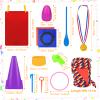 91Pcs Carnival Outdoor Games Potato Sack Race Bags for Adult and Kids Tug of War Rope Egg Spoon Bean Bags Ring Toss 3 Legged Relay Race Giant Tic Tac Toe Game Outdoor for Field Day Game Birthday Party view 2