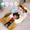 Evulum Custom Toddler Nap Mat for Daycare, Boys Travel Sleeping Bag Kids Nap Mats with Pillow Blanket for Preschool Kindergarten, Personalized Name&Face, Easy Carry Nap Sack Cowboy Brown view 3