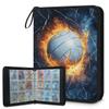 Kuquteed Flame Volleyball Trading Card Binder 4 Pocket 400 Cards Holder Collector Album with 50 Removable Sleeves Gifts for Boys Girls Fire Lightning Ball Game Sports Cards view 1
