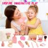 Wooden Makeup Toy Set for Girls Pretend Play Makeup Kit for Toddlers 3-5 with Bag, Birthday Gifts for Girls Toys Kids Aged 3 4 5 6 7 8 view 3