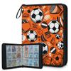 Kuquteed White Black Football Trading Card Binder 4 Pocket 400 Cards Holder Collector Album with 50 Removable Sleeves Gifts for Boys Girls Soccer Orange Game Sports Cards view 1