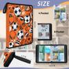 Kuquteed White Black Football Trading Card Binder 4 Pocket 400 Cards Holder Collector Album with 50 Removable Sleeves Gifts for Boys Girls Soccer Orange Game Sports Cards view 3