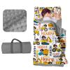 Evulum Custom Toddler Nap Mat for Daycare, Boys Travel Sleeping Bag Kids Nap Mats with Pillow Blanket for Preschool Kindergarten, Personalized Name&Face, Easy Carry Nap Sack Trucker view 1