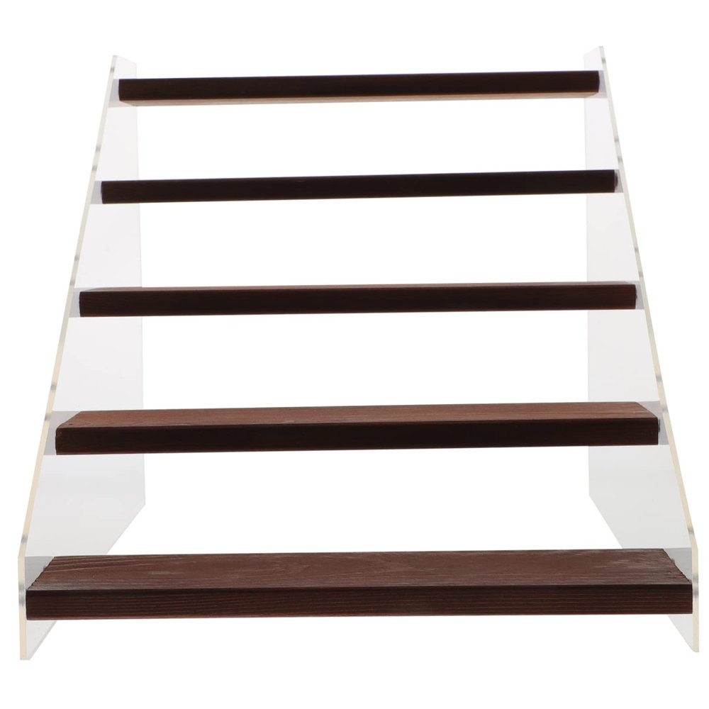 ULTECHNOVO 1set Figurine Display Stand Acrylic Wood Riser Display Cosmetics Holder