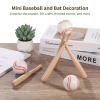 24PCS Mini Baseball Bats Mini Foam Sports Balls, 7.9 in Small Wooden Baseball Bats, 2 in Foam Baseball Balls, DIY Paintable Wood Bat for Baseball Party Supplies Sports Theme Decoration (24PCS) view 2