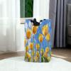 Jihqo Laundry Hamper Basket Yellow Tulips Blue Sky Collapsible Nursery Storage Bin Waterproof Clothing Baskets for Home Bedroom Bathroom Washing Room view 2