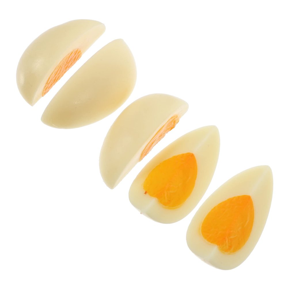 Gogogmee 1set Realistic Fake Eggs Food Models for Kitchen Decoration and Photography Props Comfortable Touch and Easy to Clean for Culinary Education and Home Use 5pcs