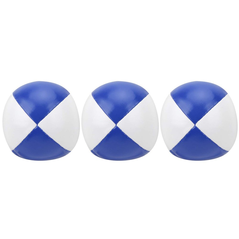 3PCS Juggling Ball for Beginners, Soft Indoor Leisure Portable PU Leather Juggle Ball Kit (Blue and White)