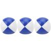 3PCS Juggling Ball for Beginners, Soft Indoor Leisure Portable PU Leather Juggle Ball Kit (Blue and White) view 1